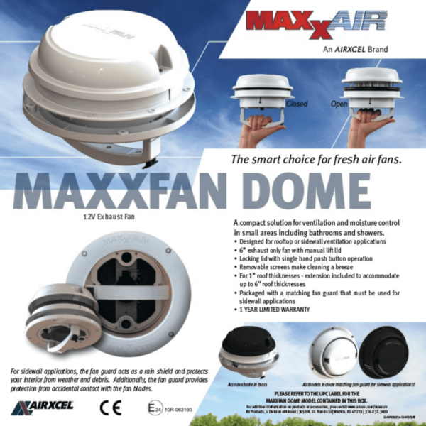 maxxair dome & dome plus. black or white